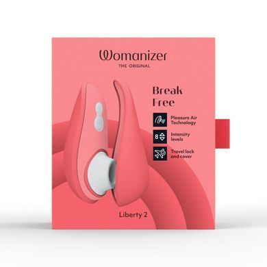 Вакуумний кліторальний стимулятор Womanizer Liberty 2 Vibrant Rose, 8 режимів, магнітна кришечка SX0522 фото