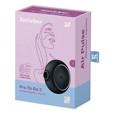 Вакуумный стимулятор с вибрацией Satisfyer Pro To Go 3 Black SO6989 фото