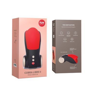 Мастурбатор для головки пениса Fun Factory COBRA LIBRE II black/red, 2 мотора, игра без рук SX0967 фото