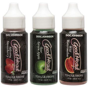 Набор капель для минета Doc Johnson GoodHead Tingle Drops, 3х29,5 мл, арбуз, зеленое яблоко, клубника SO9853 фото