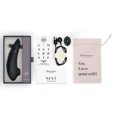 Вакуумний кліторальний стимулятор Womanizer Next Black, 3D Pleasure Air, 14 рівнів інтенсивності SX0530 фото