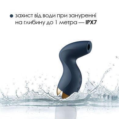 Вакуумный клиторальный стимулятор Svakom Pulse Pure Navy Blue, 5 режимов, 5 интенсивностей в каждом SO6994 фото