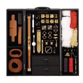 БДСМ-набор LOCKINK All-in-1 BDSM Play Kit, коричневый, ремни, маска, кляпы, анальные пробки, свечи SX0820 фото