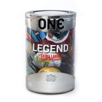 Набор презервативов ONE Legend XL, 100 шт, увеличенный размер, расширение на конце, упаковка-тубус SX0737 фото