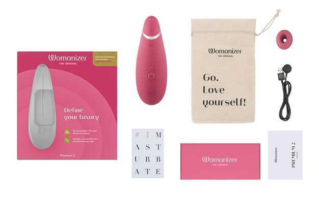 Вакуумний кліторальний стимулятор Womanizer Premium 2 - Raspberry, функції Autopilot та Smart Silence SO8753 фото