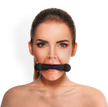 Кляп-палиця на ременях Art of Sex &ndash; Gag Stick Silicon, чорний, натуральна шкіра SO6705 фото